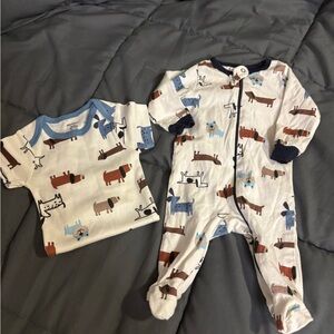 2PC Gerber Sleeper with matching onesie